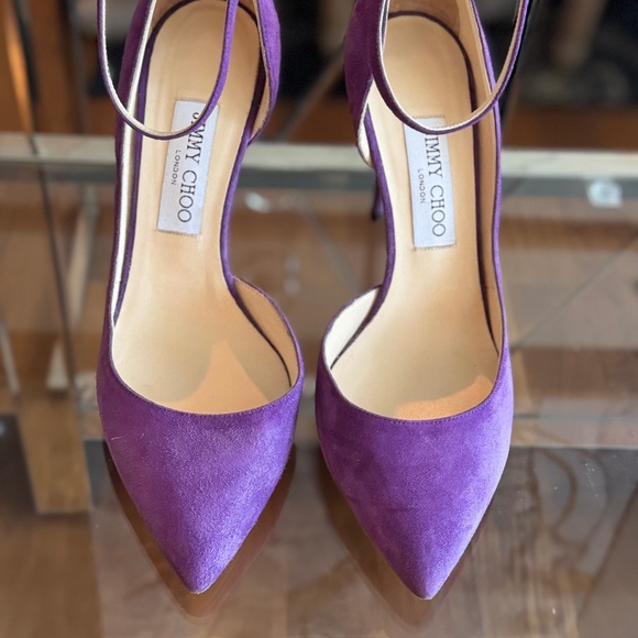 Jimmy Choo Lucy 100 / 38 Suede 153 BOHO Purple - Picture 4 of 9
